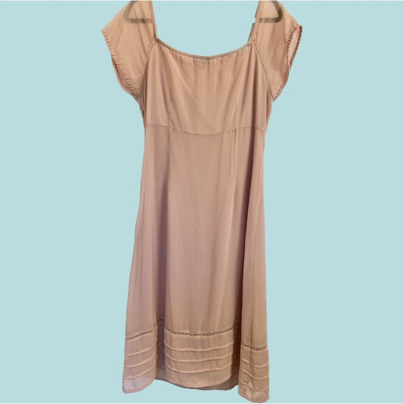H&M Dusty Rose Dress Off The Shoulders Loose Fit Lightweight US 12/UK 16 - Picture 2 of 8